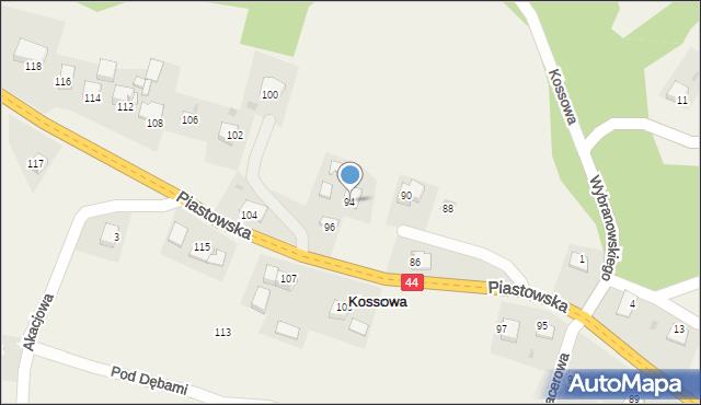 Kossowa, Piastowska, 94, mapa Kossowa
