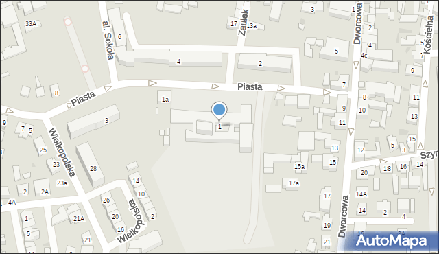 Kostrzyn, Piasta, 1, mapa Kostrzyn