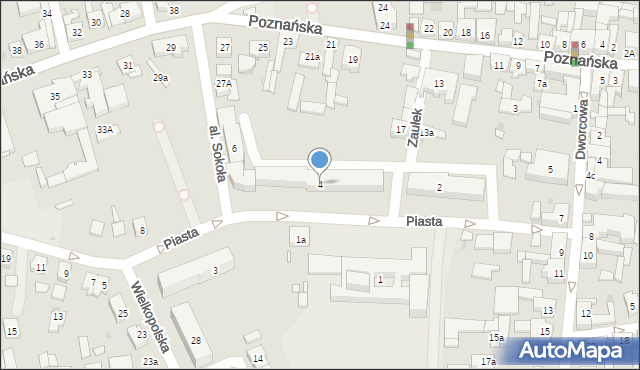 Kostrzyn, Piasta, 4, mapa Kostrzyn