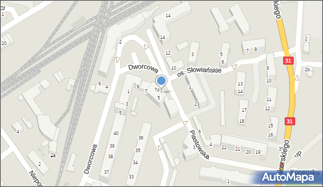 Kostrzyn nad Odrą, Piastowska, 7c, mapa Kostrzyn nad Odrą