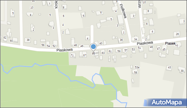 Koszęcin, Piaskowa, 65, mapa Koszęcin