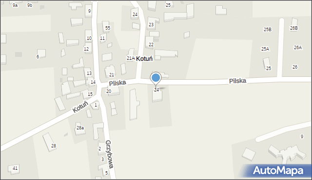 Kotuń, Pilska, 24, mapa Kotuń