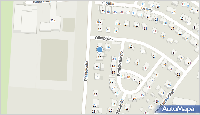 Kraków, Piastowska, 35, mapa Krakowa