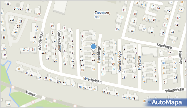 Kraków, Pileckiego Witolda, rtm., 10, mapa Krakowa