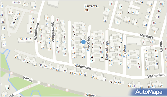 Kraków, Pileckiego Witolda, rtm., 12, mapa Krakowa