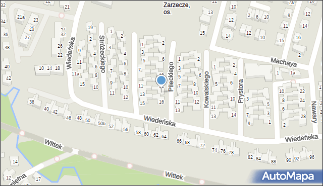 Kraków, Pileckiego Witolda, rtm., 14, mapa Krakowa