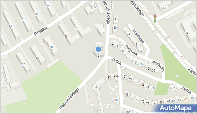 Kraków, Pietrusińskiego Jana, 5, mapa Krakowa