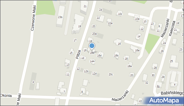 Kraków, Piltza Jana, dr., 16b, mapa Krakowa