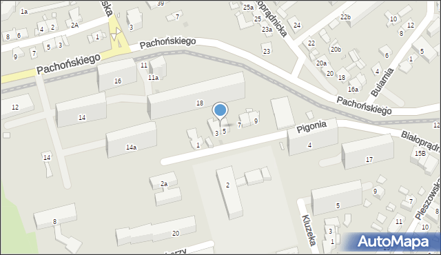 Kraków, Pigonia Stanisława, 3/5, mapa Krakowa