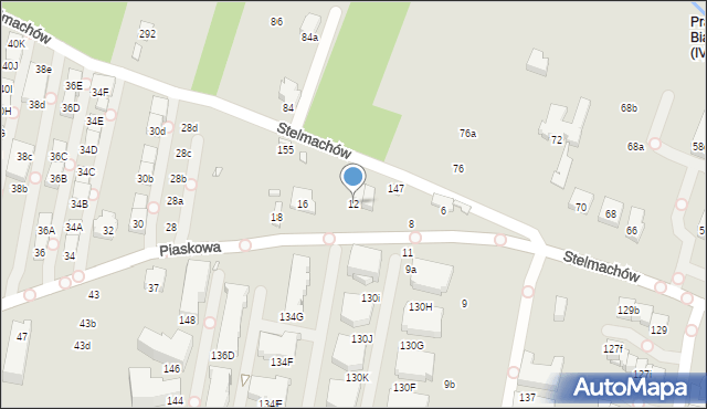 Kraków, Piaskowa, 12, mapa Krakowa