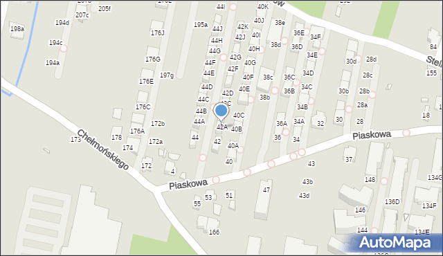 Kraków, Piaskowa, 42A, mapa Krakowa