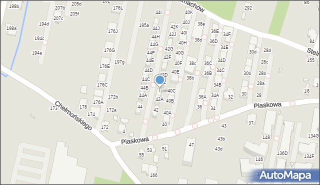 Kraków, Piaskowa, 42B, mapa Krakowa