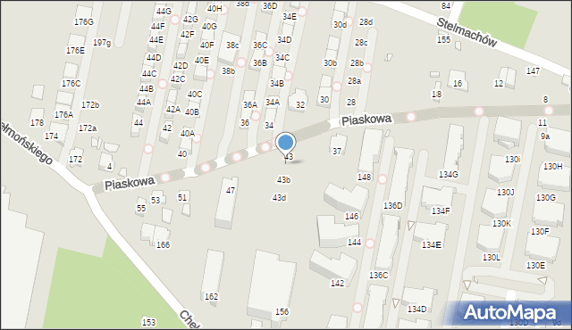 Kraków, Piaskowa, 43a, mapa Krakowa