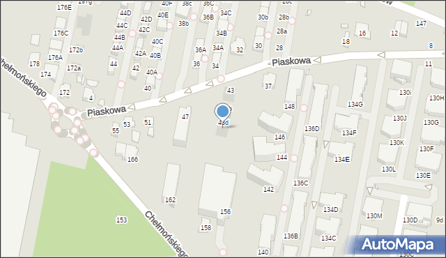 Kraków, Piaskowa, 43e, mapa Krakowa