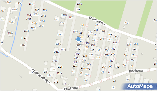 Kraków, Piaskowa, 44F, mapa Krakowa