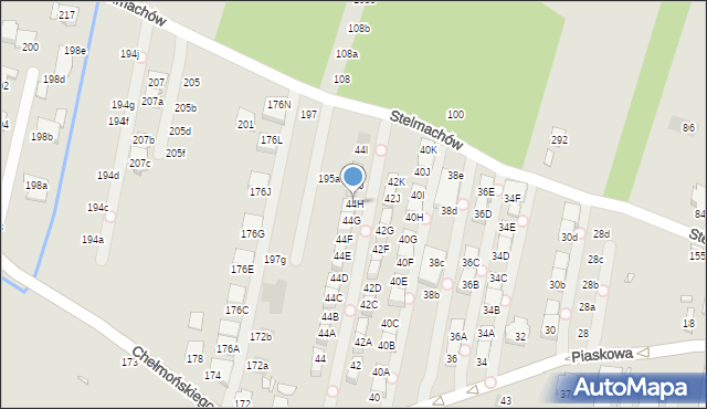 Kraków, Piaskowa, 44H, mapa Krakowa