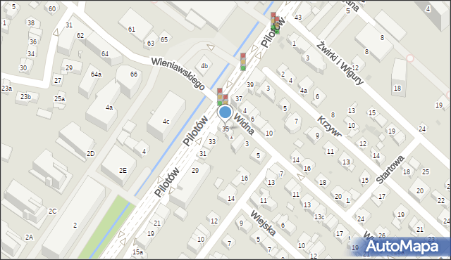 Kraków, Pilotów, 35, mapa Krakowa