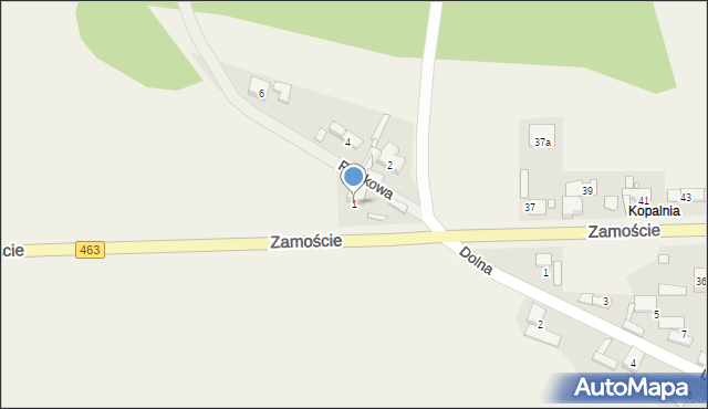 Krasiejów, Piaskowa, 1, mapa Krasiejów