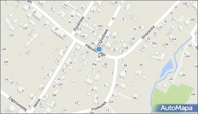 Kraśnik, Piłsudskiego Józefa, marsz., 36, mapa Kraśnik