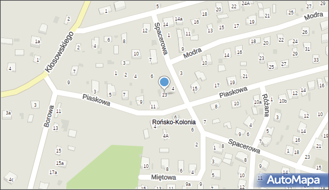 Krasnystaw, Piaskowa, 13, mapa Krasnystaw
