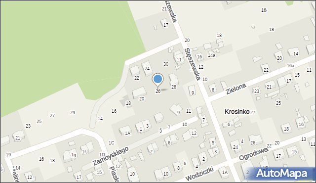 Krosinko, Piaskowa, 26, mapa Krosinko