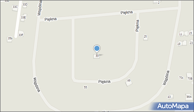 Krosno, Piękna, 33, mapa Krosna