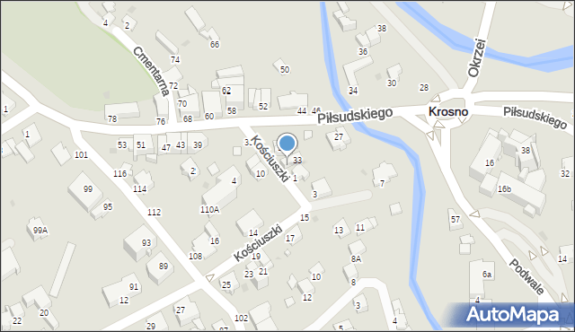 Krosno, Piłsudskiego Józefa, marsz., 31A, mapa Krosna