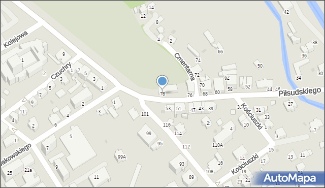 Krosno, Piłsudskiego Józefa, marsz., 78, mapa Krosna