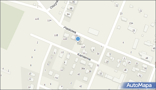 Krosno, Piaskowa, 11B, mapa Krosna