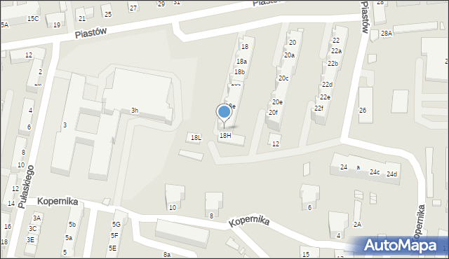 Krosno Odrzańskie, Piastów, 18g, mapa Krosno Odrzańskie