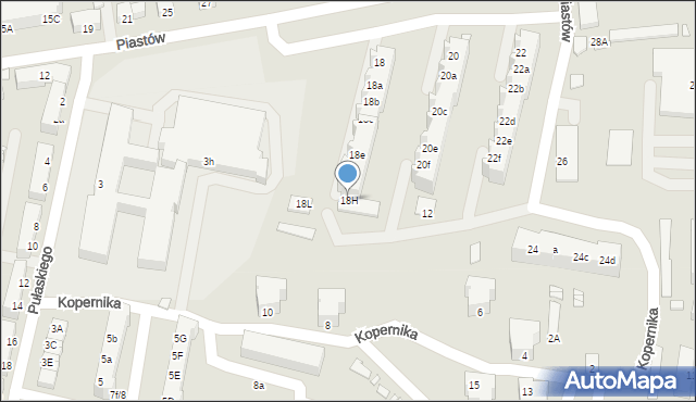 Krosno Odrzańskie, Piastów, 18H, mapa Krosno Odrzańskie