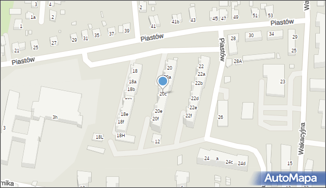 Krosno Odrzańskie, Piastów, 20c, mapa Krosno Odrzańskie