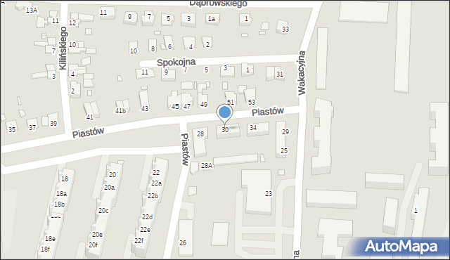 Krosno Odrzańskie, Piastów, 30, mapa Krosno Odrzańskie