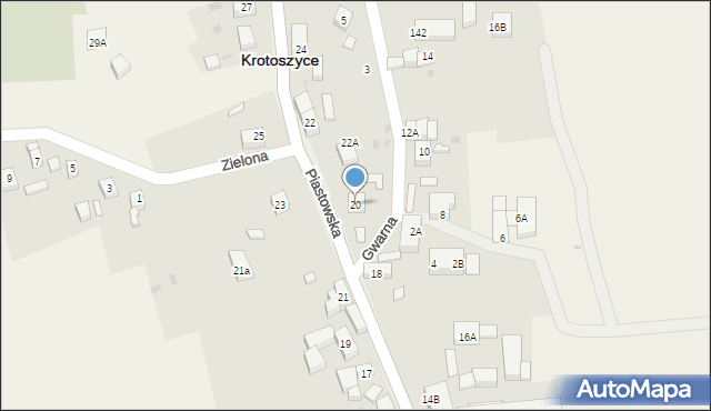 Krotoszyce, Piastowska, 20, mapa Krotoszyce