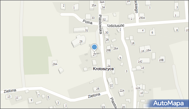 Krotoszyce, Piastowska, 27, mapa Krotoszyce