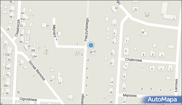 Krotoszyn, Piaczyńskiego, 14, mapa Krotoszyna