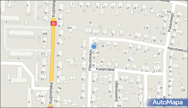 Krotoszyn, Piłsudskiego Józefa, marsz., 44, mapa Krotoszyna