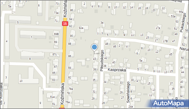 Krotoszyn, Piłsudskiego Józefa, marsz., 45, mapa Krotoszyna