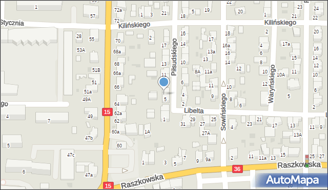 Krotoszyn, Piłsudskiego Józefa, marsz., 7, mapa Krotoszyna