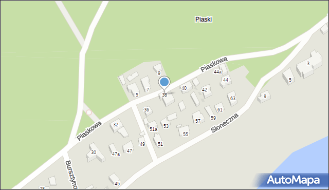 Krynica Morska, Piaskowa, 38, mapa Krynica Morska