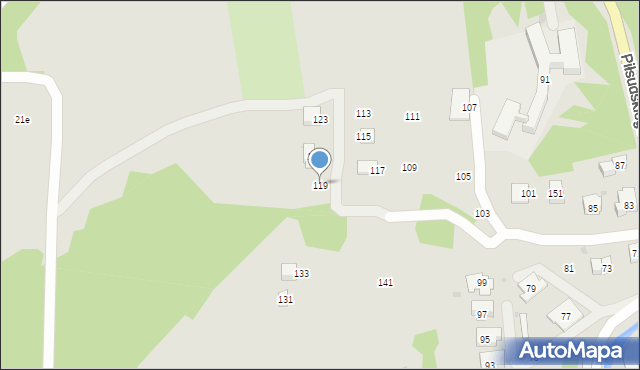 Krynica-Zdrój, Piłsudskiego Józefa, marsz., 119, mapa Krynica-Zdrój