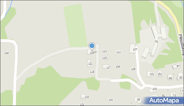 Krynica-Zdrój, Piłsudskiego Józefa, marsz., 123, mapa Krynica-Zdrój