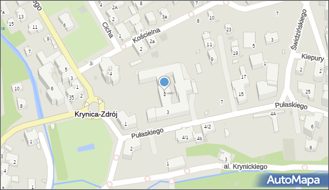 Krynica-Zdrój, Piłsudskiego Józefa, marsz., 2, mapa Krynica-Zdrój