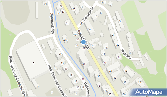 Krynica-Zdrój, Piłsudskiego Józefa, marsz., 43, mapa Krynica-Zdrój