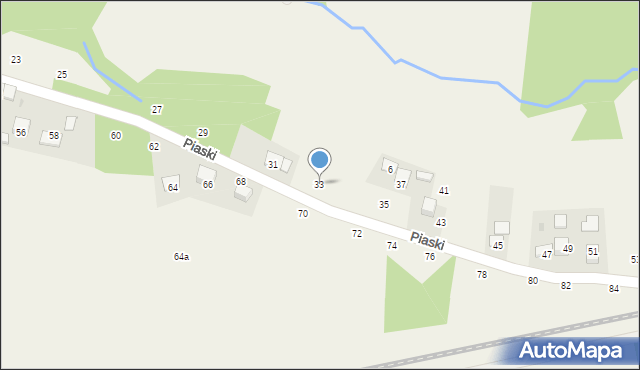 Krzeczów, Piaski, 33, mapa Krzeczów