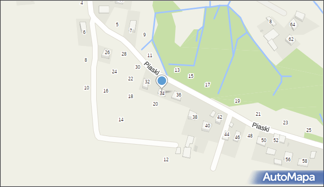 Krzeczów, Piaski, 34, mapa Krzeczów