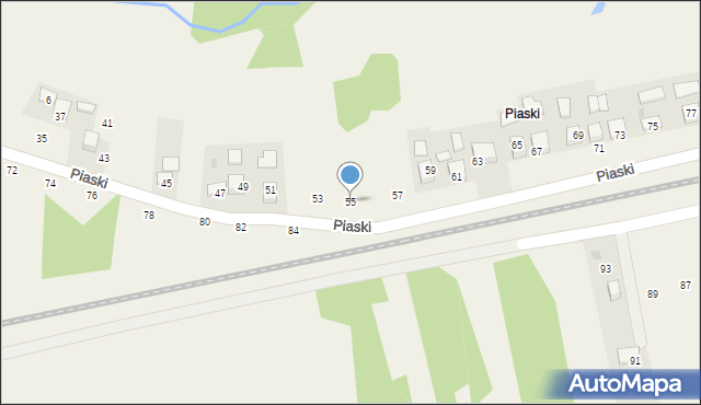 Krzeczów, Piaski, 55, mapa Krzeczów