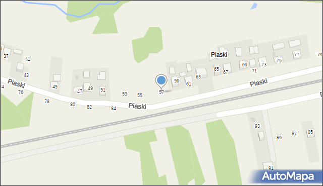 Krzeczów, Piaski, 57, mapa Krzeczów