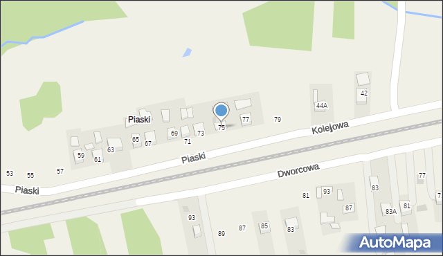 Krzeczów, Piaski, 75, mapa Krzeczów