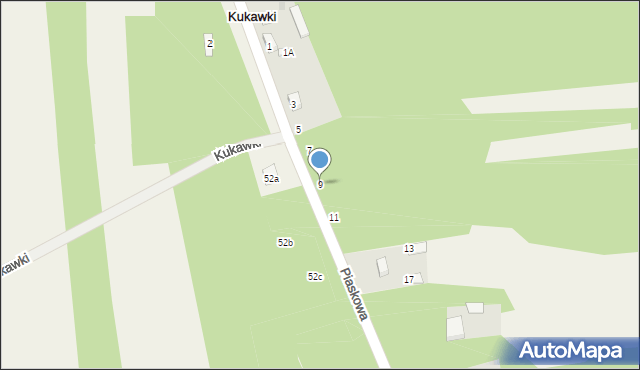 Kukawki, Piaskowa, 9, mapa Kukawki